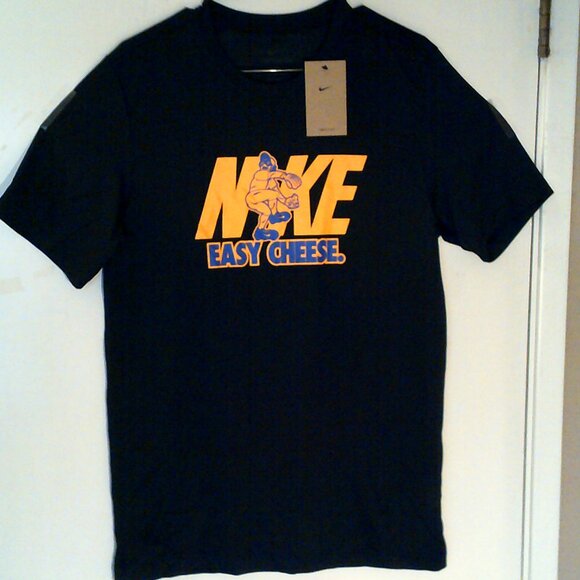 NEW NIKE Dri-FIT BASEBALL "Easy Cheese Tee" MEN'S BLACK T-SHIRT SMALL HF6222-010 - Picture 6 of 6